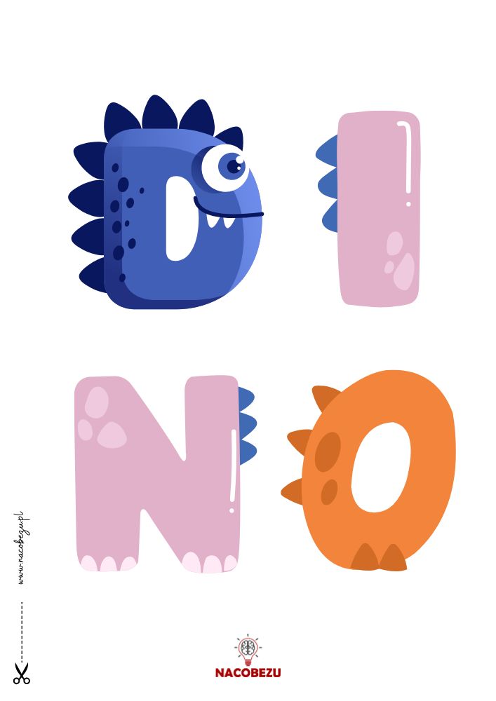 Litery na Dzień Dinozaura - napis dino