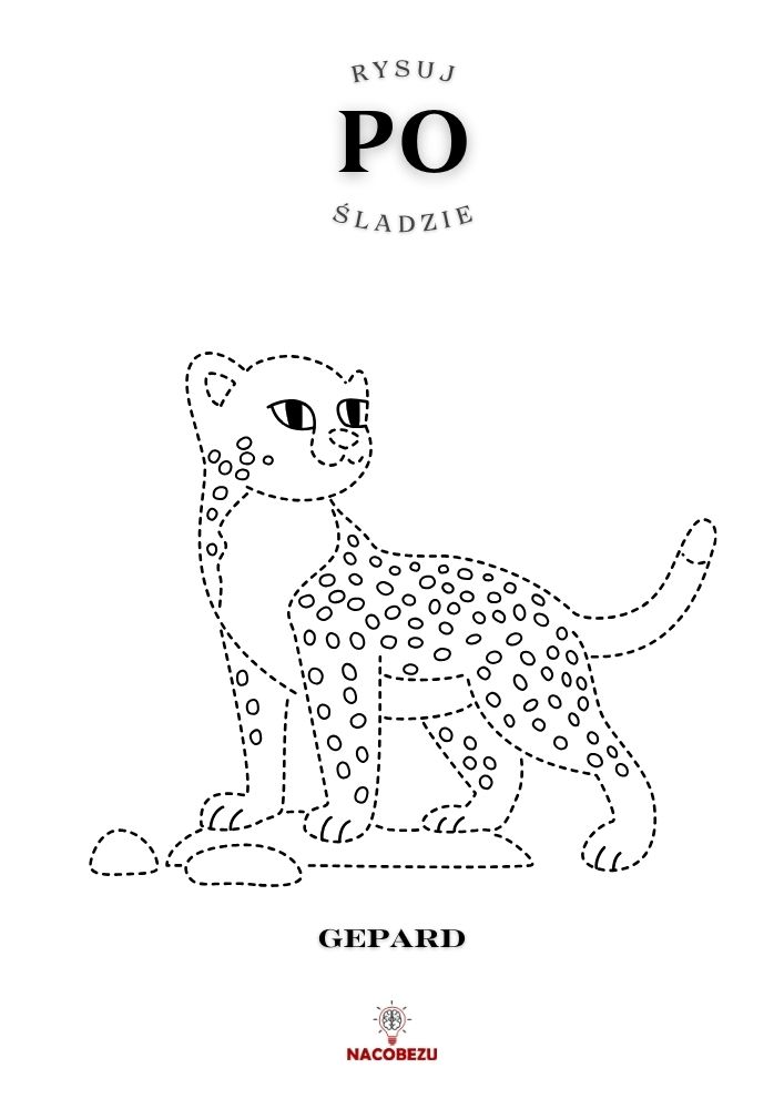 Rysuj po śladzie koty - lampart