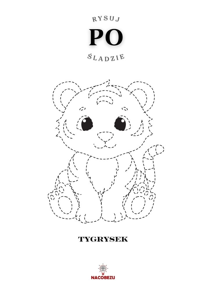 Rysuj po śladzie koty - tygrysek