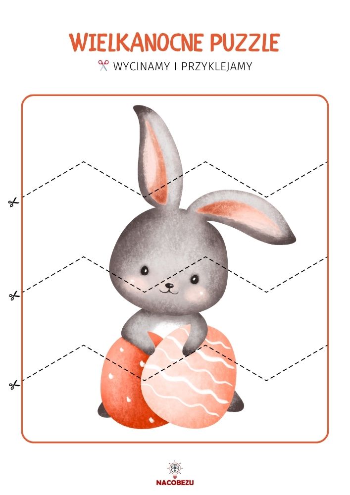 Wielkanocne puzzle do druku - zając