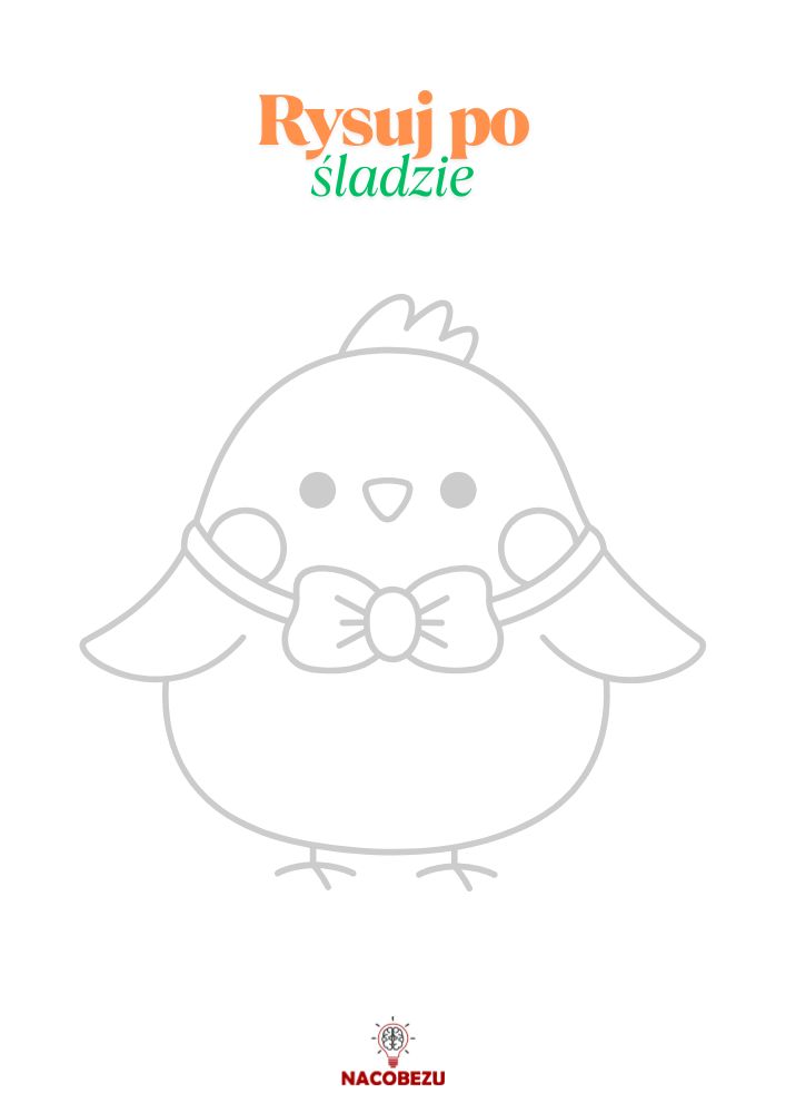 Rysuj po śladzie Wielkanoc - kurczak