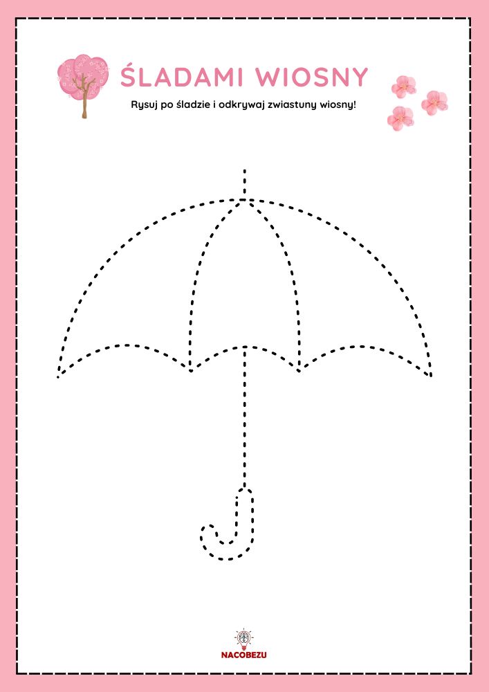 Rysuj po śladzie wiosna - parasol