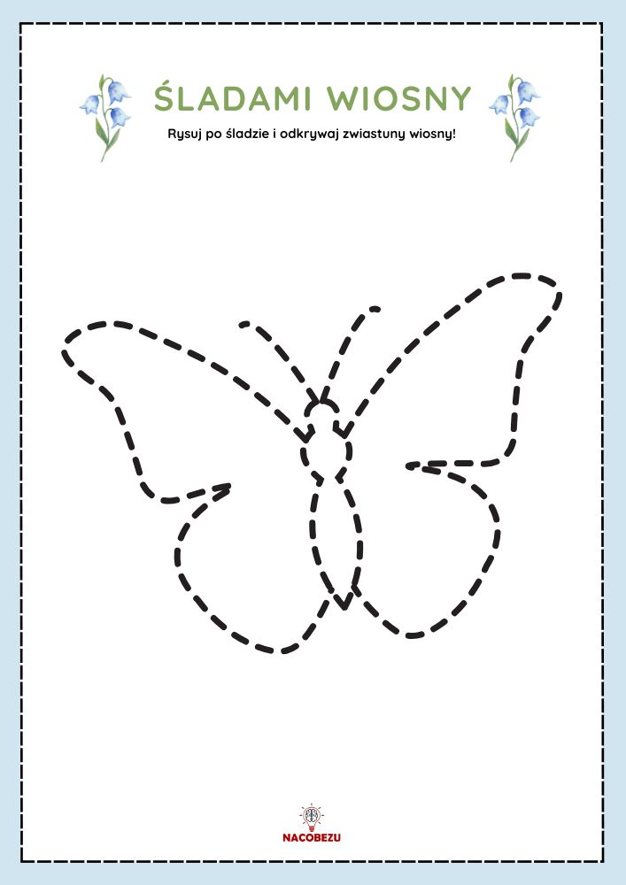 Rysuj po śladzie wiosna - motyl