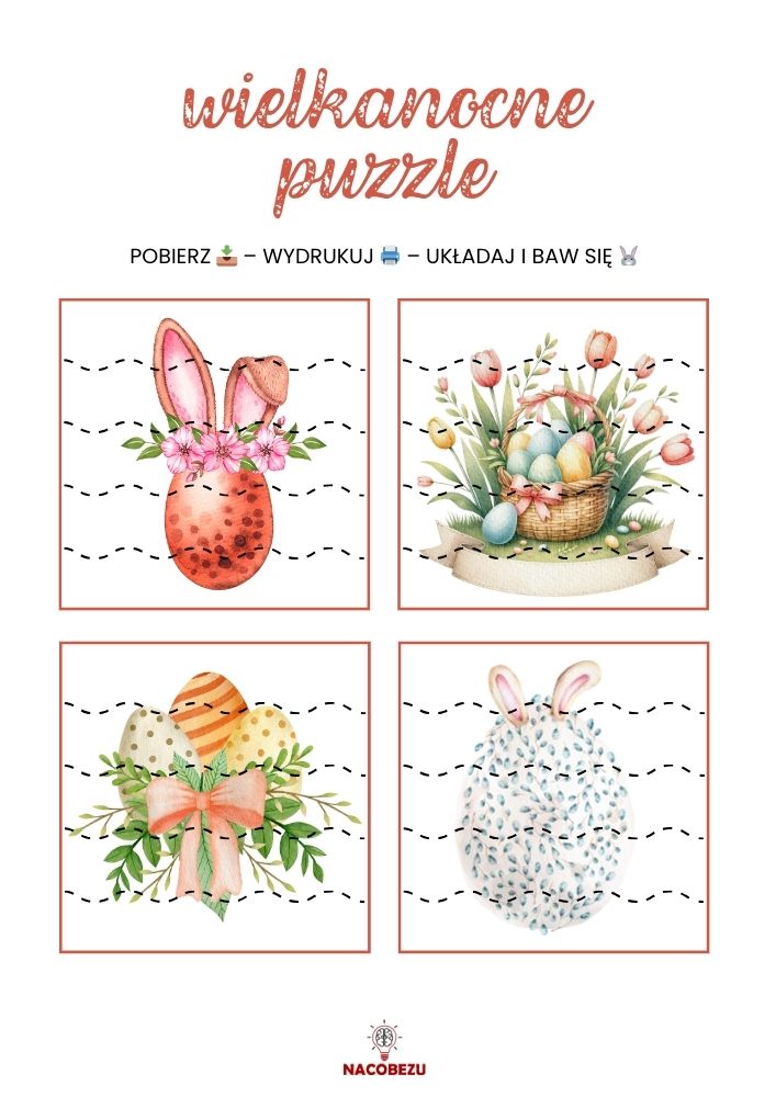 Wielkanocne puzzle do druku