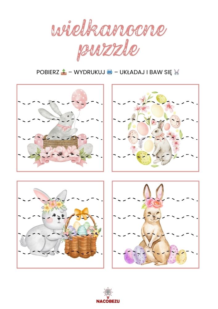 Wielkanocne puzzle do druku