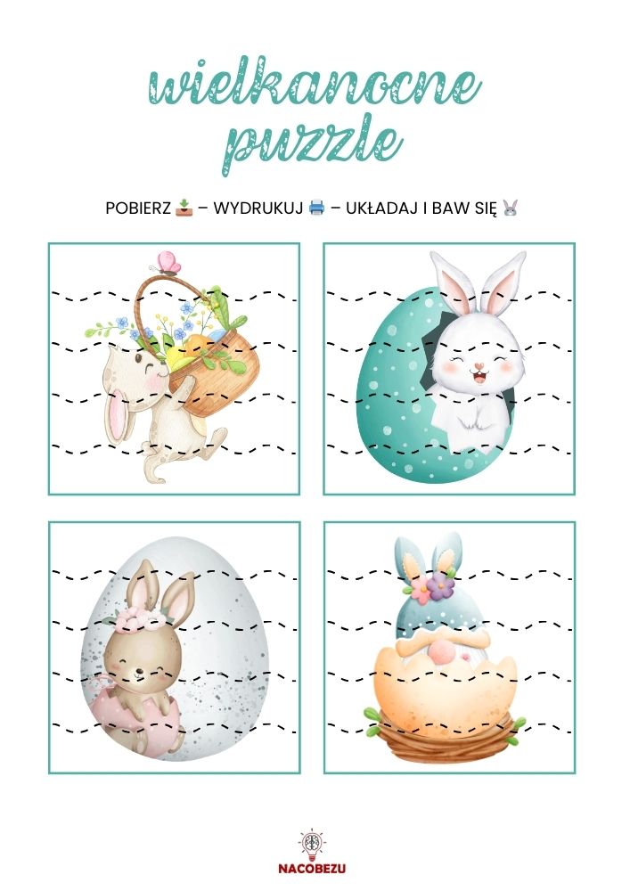 Wielkanocne puzzle do druku