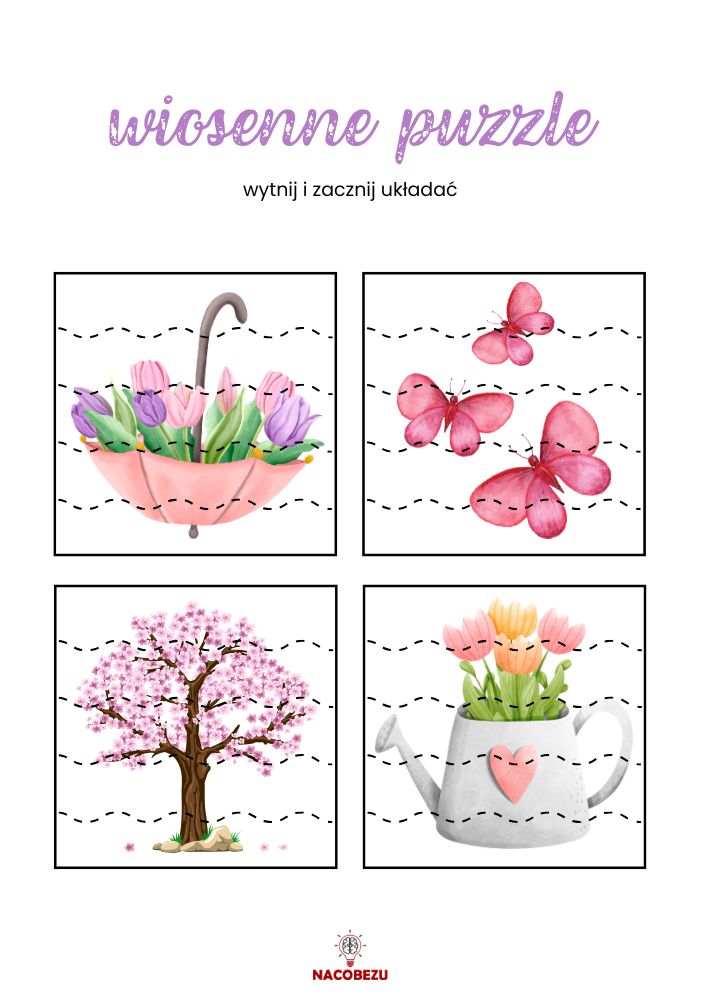 Wiosenne puzzle do druku