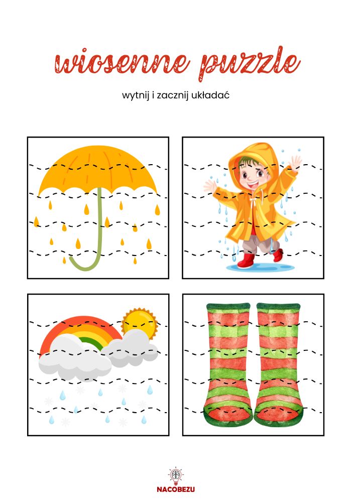 Wiosenne puzzle do druku