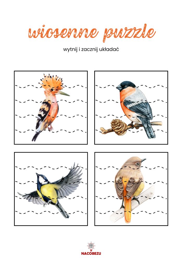 Wiosenne puzzle do druku