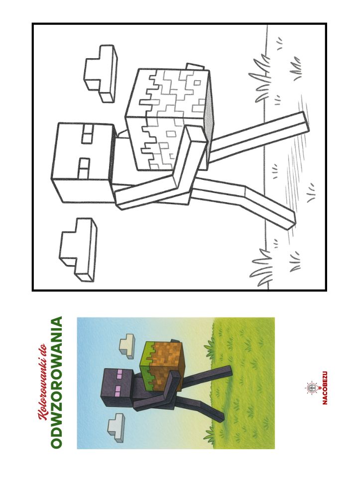 kolorowanki Minecraft do odwzorowania