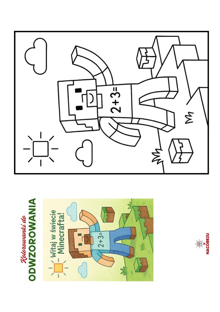 kolorowanki Minecraft do odwzorowania
