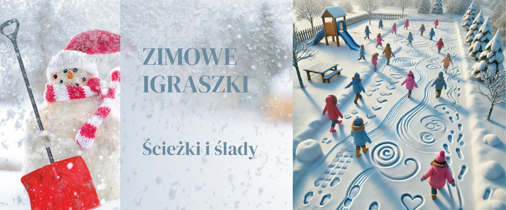 ścieżki i ślady na śniegu