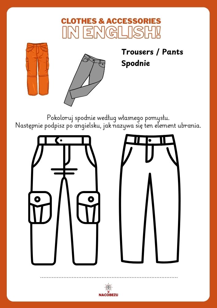 clothes worksheets for kids