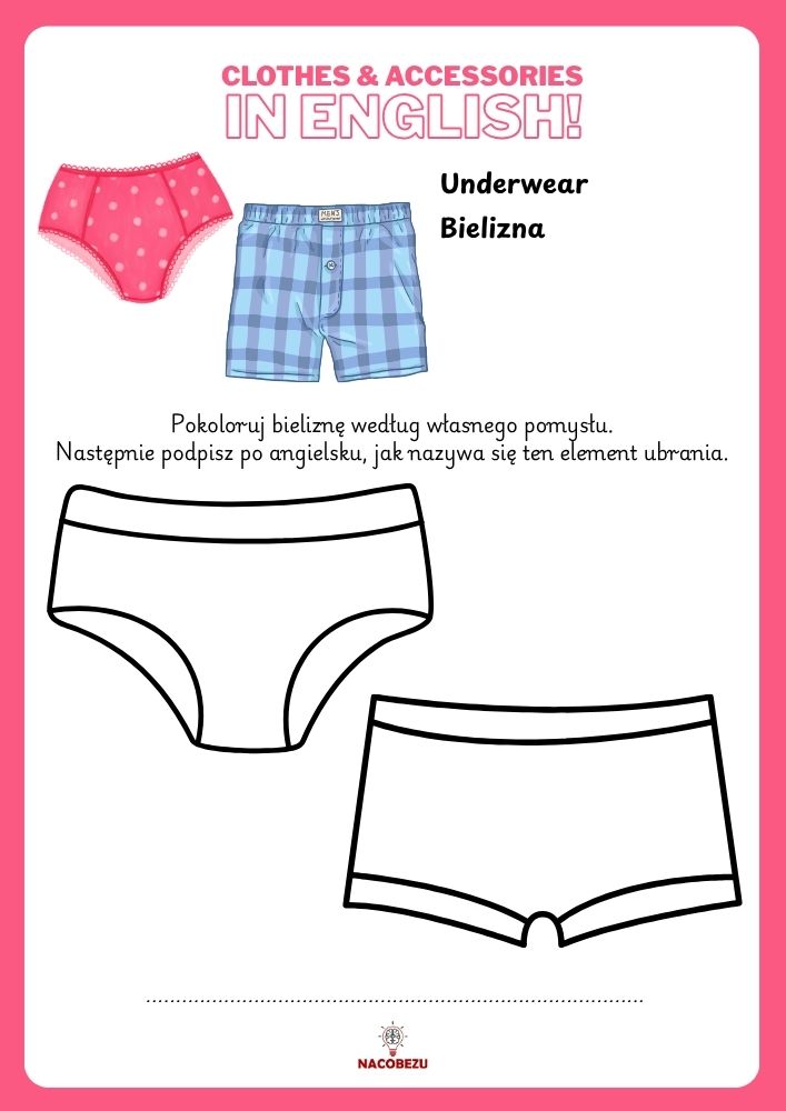 clothes worksheets for kids