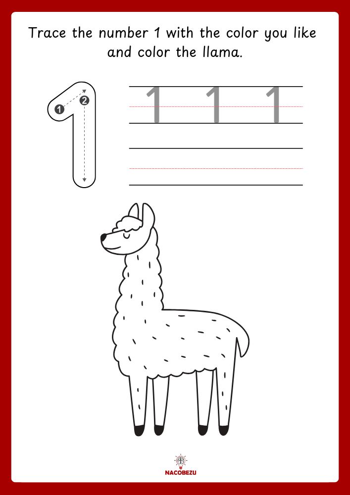 number tracing and coloring worksheets for kids