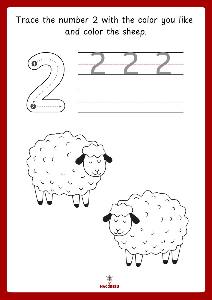 number tracing and coloring worksheets for kids