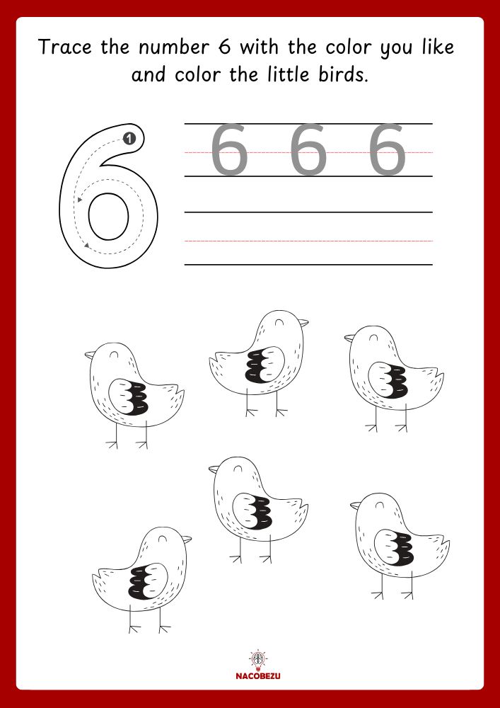number tracing and coloring worksheets for kids