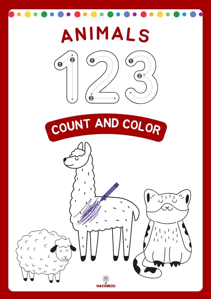 number tracing and coloring worksheets for kids