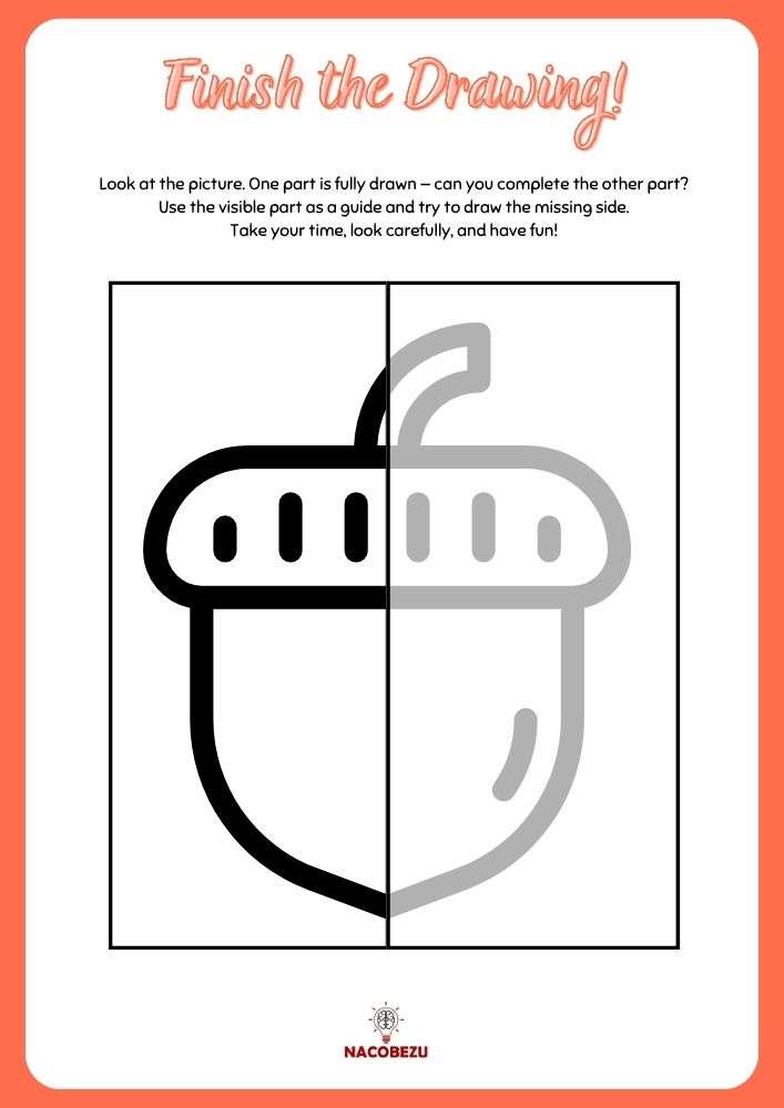 finish the drawing worksheets for kids
