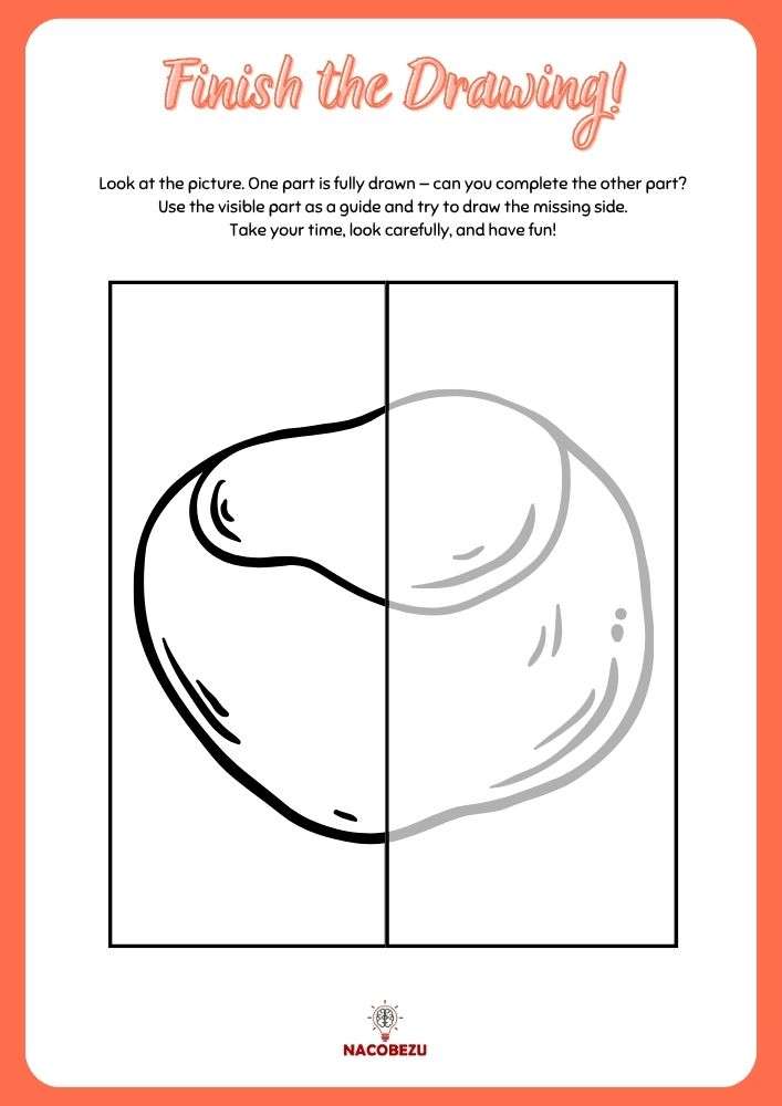 finish the drawing worksheets for kids