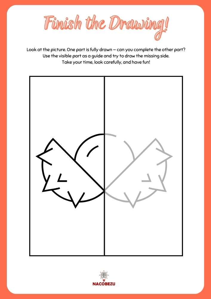 finish the drawing worksheets for kids