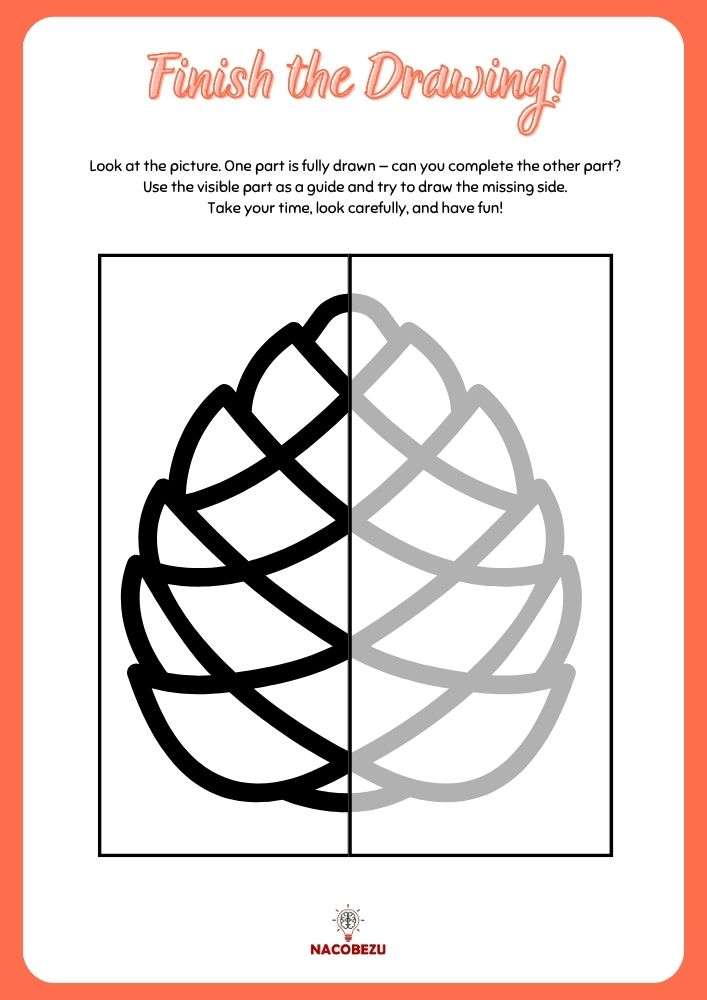 finish the drawing worksheets for kids