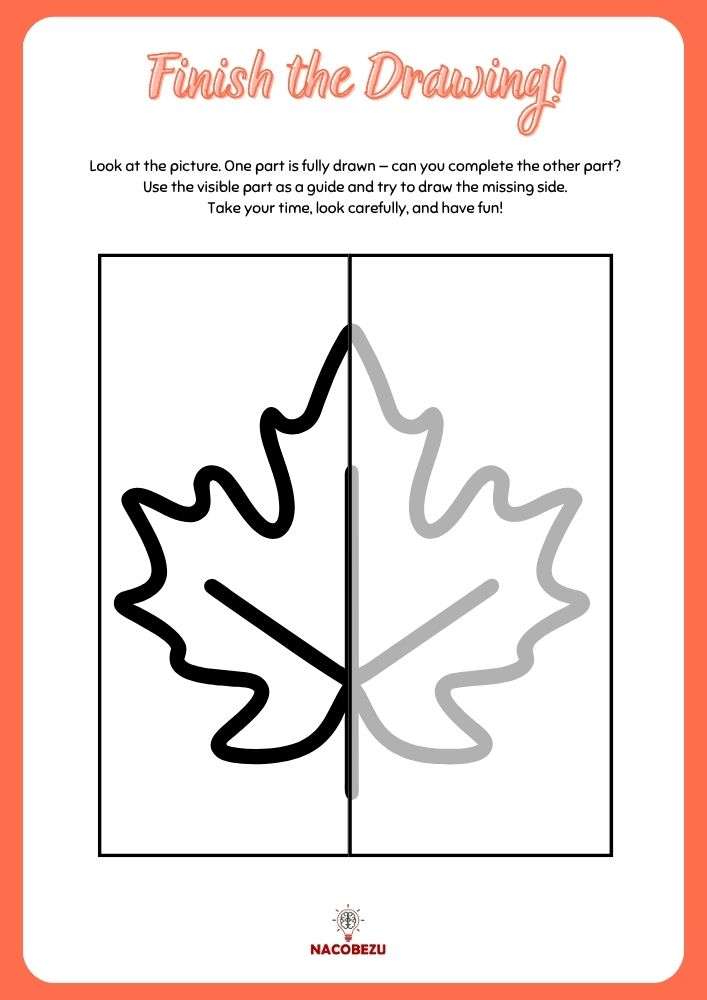 finish the drawing worksheets for kids