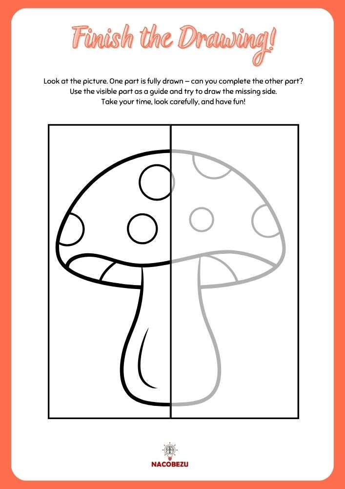finish the drawing worksheets for kids