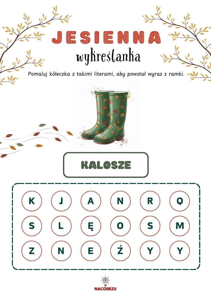 odszukaj wyrazy jesień