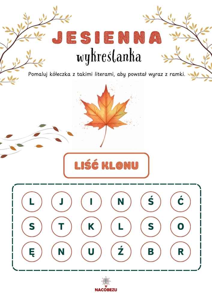 odszukaj wyrazy jesień