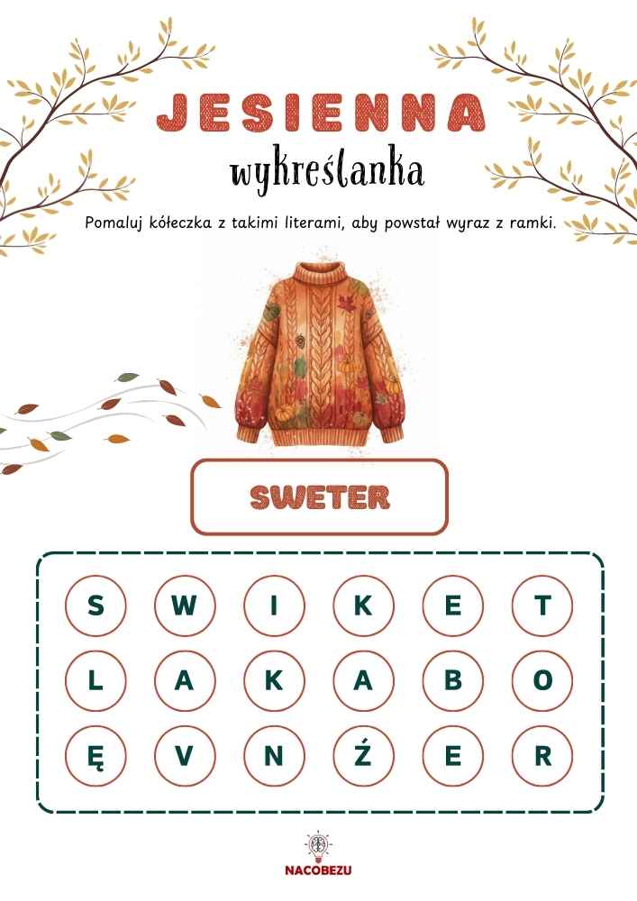 odszukaj wyrazy jesień