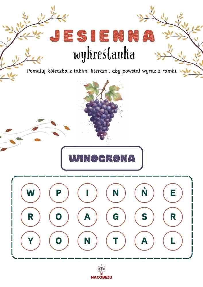 odszukaj wyrazy jesień