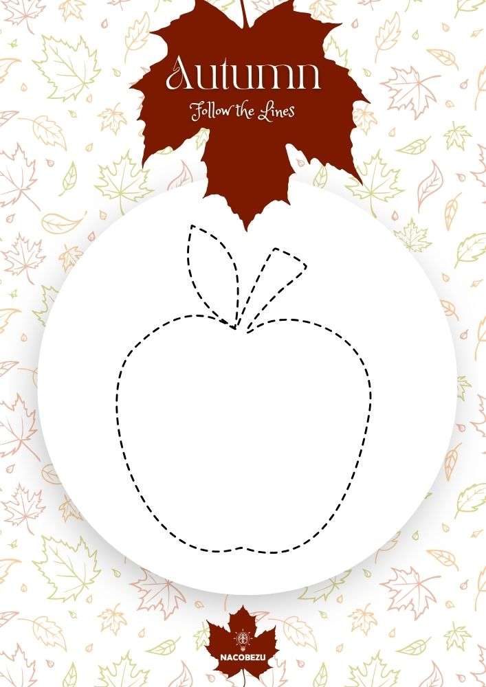 autumn tracing worksheets for kids