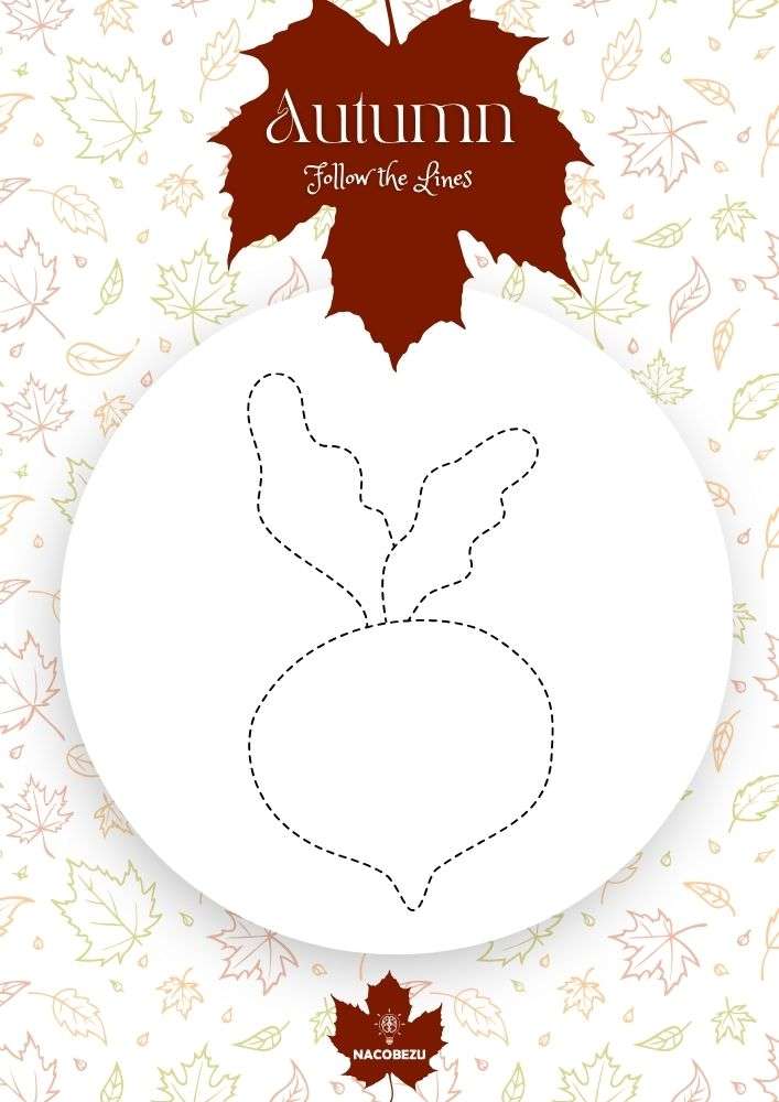 autumn tracing worksheets for kids