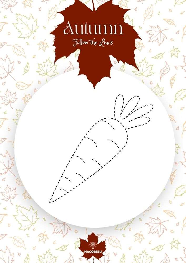 autumn tracing worksheets for kids