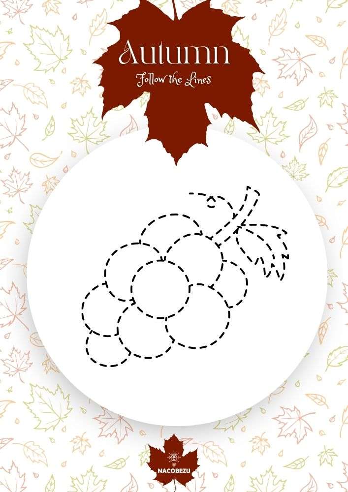 autumn tracing worksheets for kids
