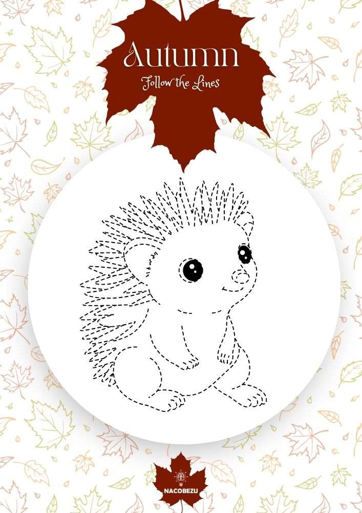 autumn tracing worksheets for kids