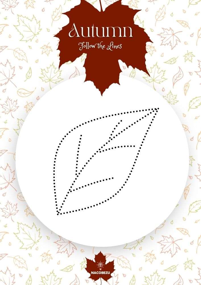 autumn tracing worksheets for kids