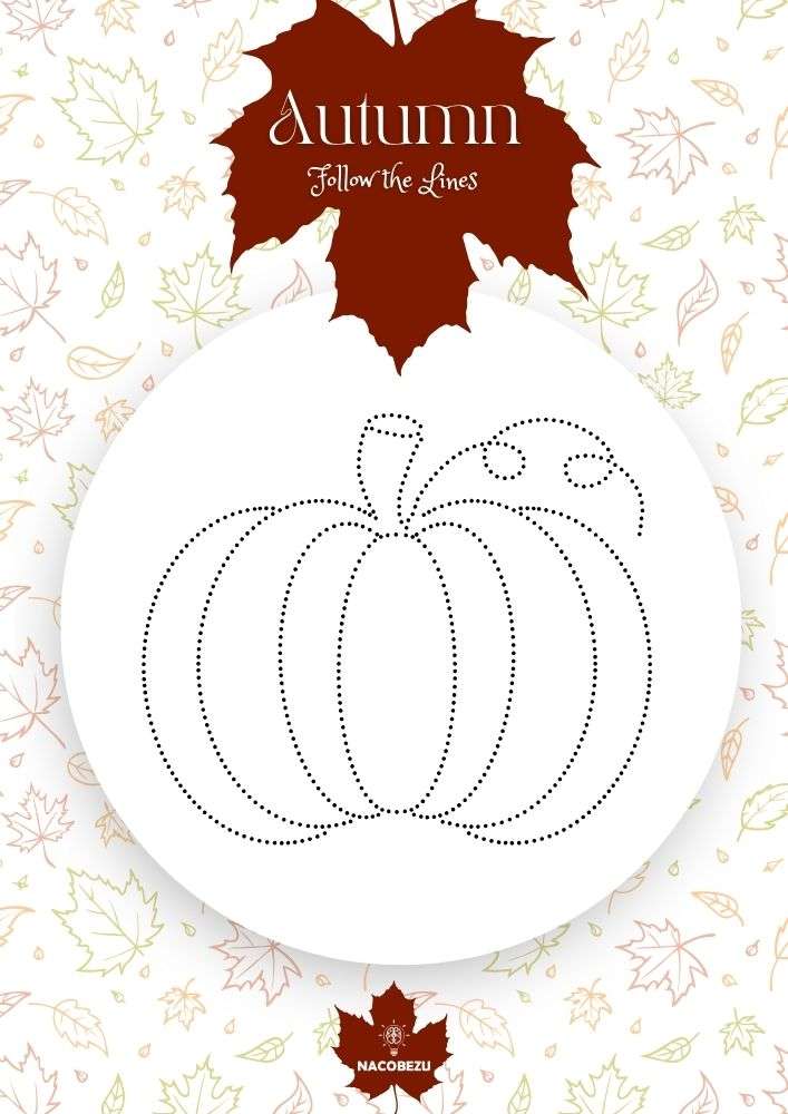 autumn tracing worksheets for kids