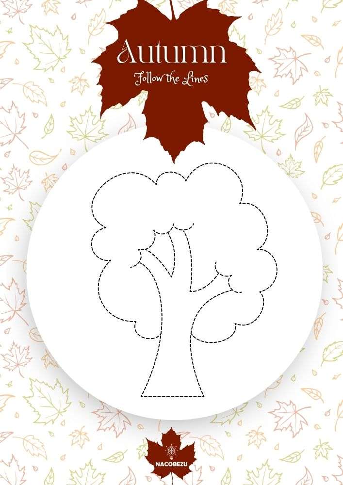 autumn tracing worksheets for kids