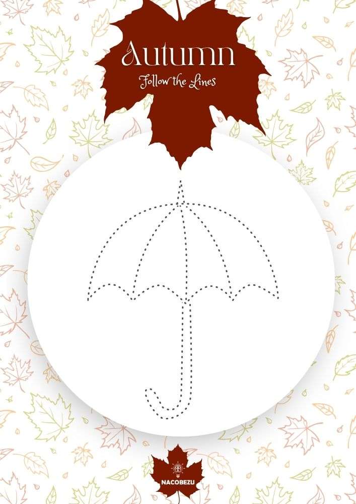autumn tracing worksheets for kids