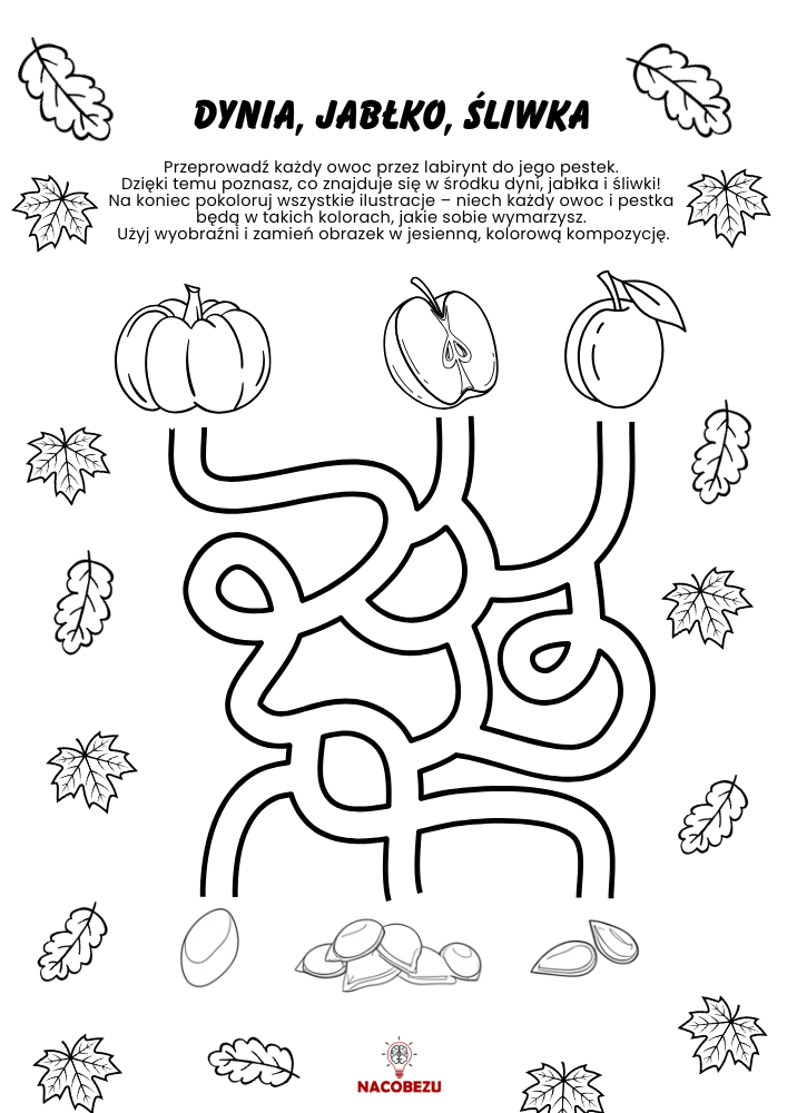 Jesienne labirynty do druku