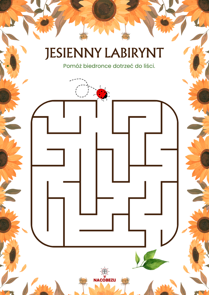 Jesienne labirynty do druku