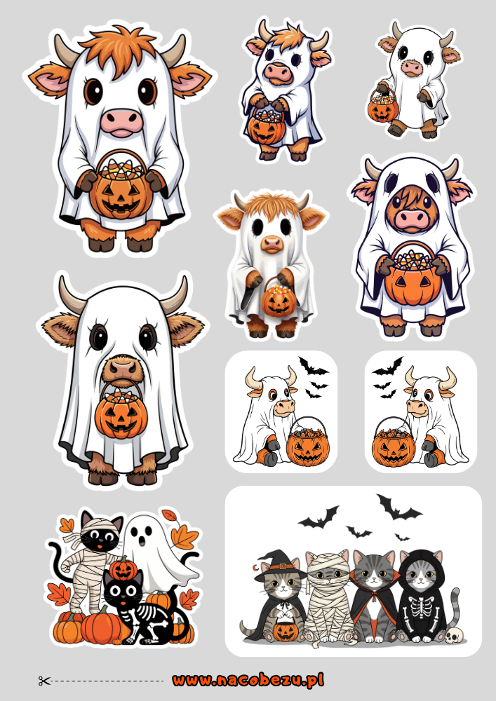 naklejki Halloween do druku