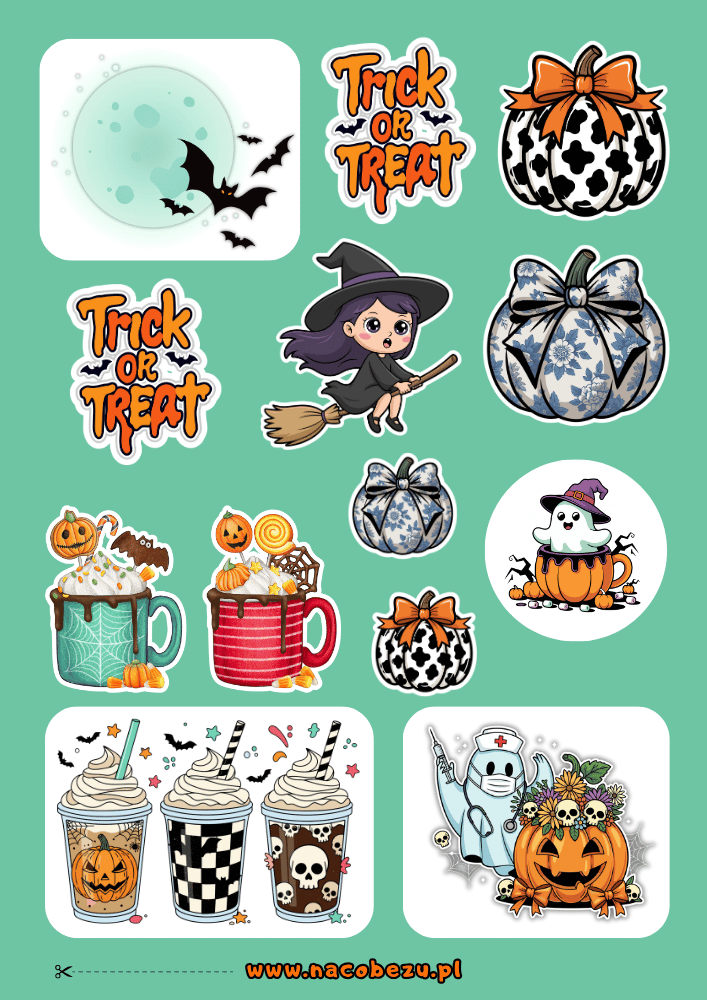 naklejki Halloween do druku