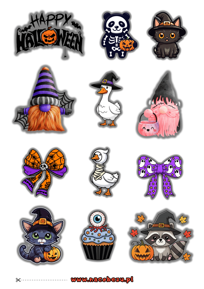 naklejki Halloween do druku