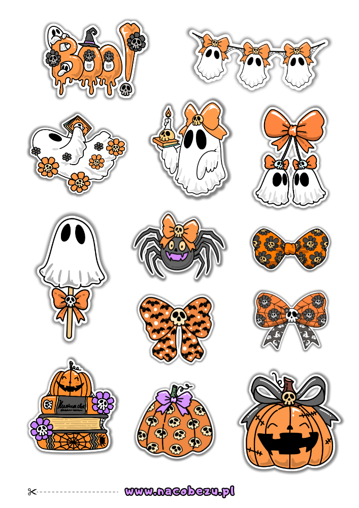 naklejki Halloween do druku