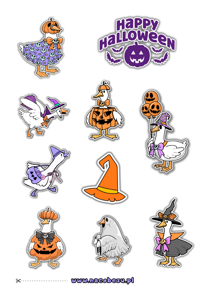 naklejki Halloween do druku