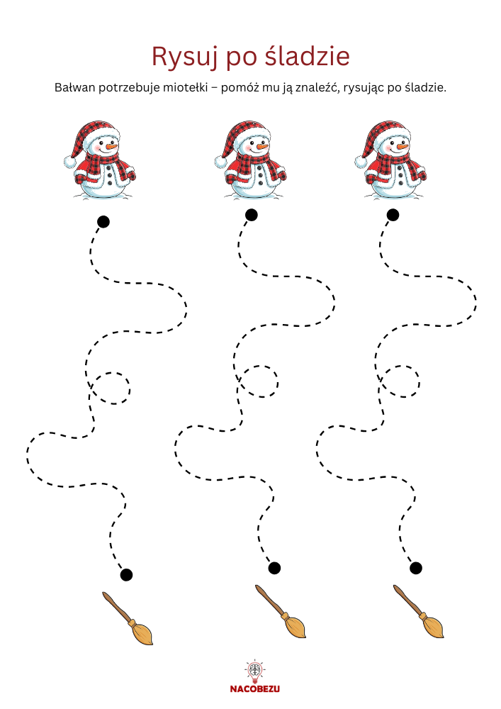 szlaczki zima do druku