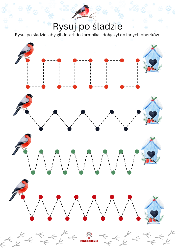 szlaczki zima do druku